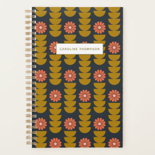 Agenda Bold Boho Botânico Personalizado Geométrico