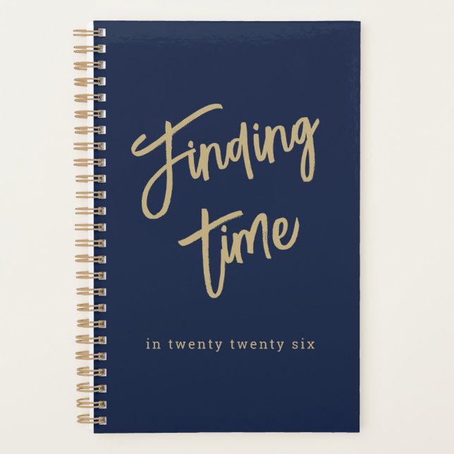 Agenda Bold Gold Script Typography Navy Blue & Gold (Frente)