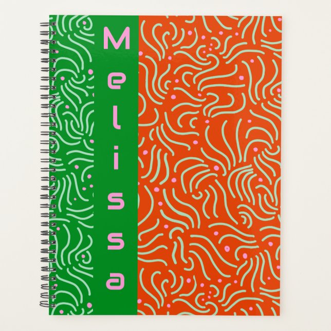 Agenda Bold moderno boho colorido (Frente)