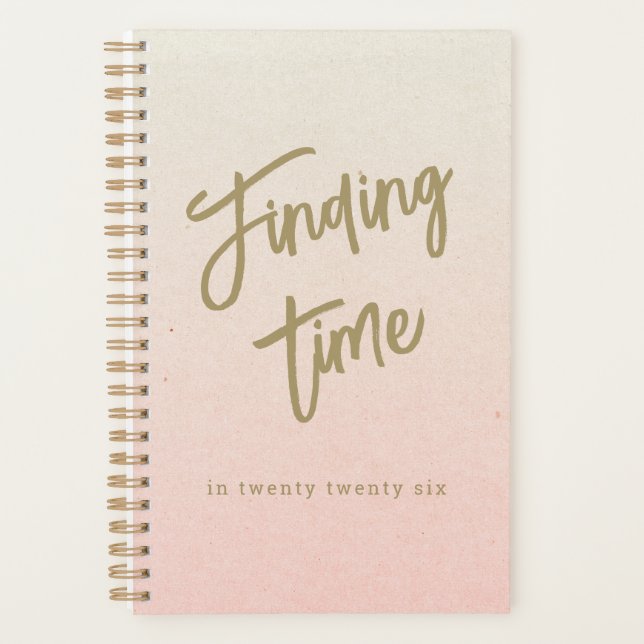 Agenda Bold Script Typography Pink & Gold Personalized (Frente)