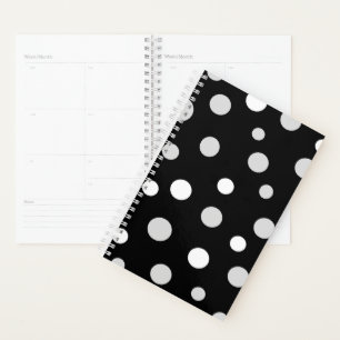 Agenda Bolinhas grandes, pretas e brancas