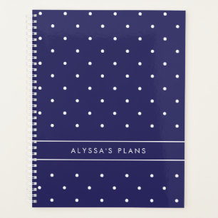 Agenda Bolinhas marinho Azul e Branco