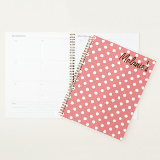 Agenda Bolinhas rosa fofinho personalizadas