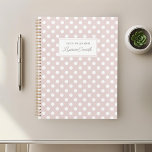 Agenda Bolinhas Rosa Modernas<br><div class="desc">Notebook planejado personalizado com bolinhas brancas em cor rosa empoeirado com nome personalizado.</div>