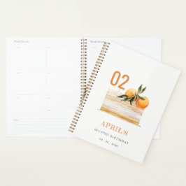 Agenda Bolo de Fruta Laranja Elegante Boho Qualquer Anive