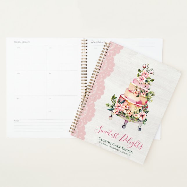 Agenda Bolos de Casamento Florais Aquarela em Madeira Rús (Exibição)