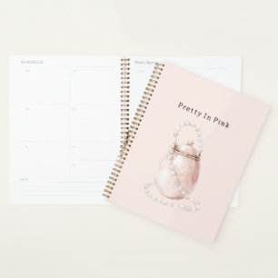 Agenda Bolsa de Pérolas Rosa Bege