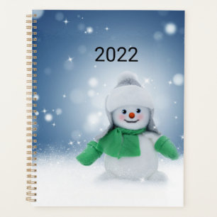Agenda Boneco de neve com um cachecol verde
