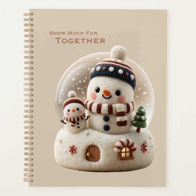 Agenda Boneco de Neve em Globo de Neve Feltro Fino (Frente)