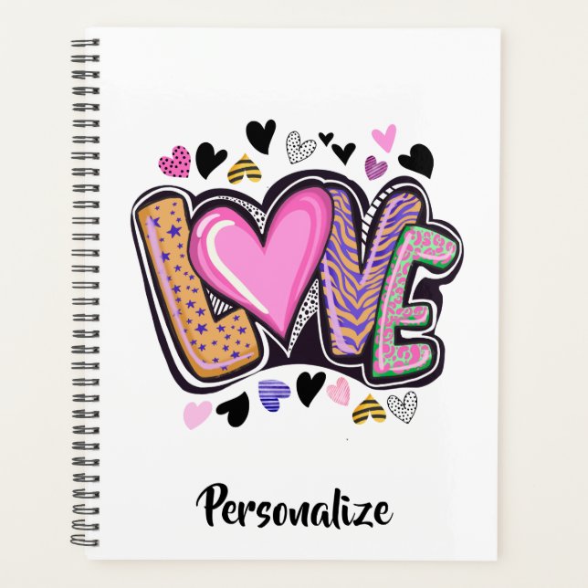 Agenda Bonita Artsy LOVE - Dia do Namorados (Frente)