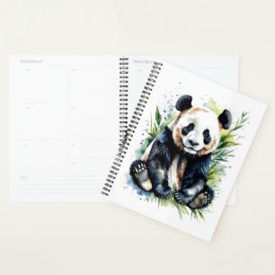 Agenda Bonita Watercolor Panda Bear
