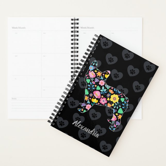 Agenda Bonito Ame Meu Buldogue Francês Design (Exibição)