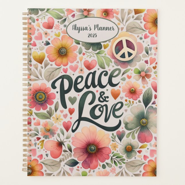Agenda Bonito Ano Floral de Paz e Amor (Frente)