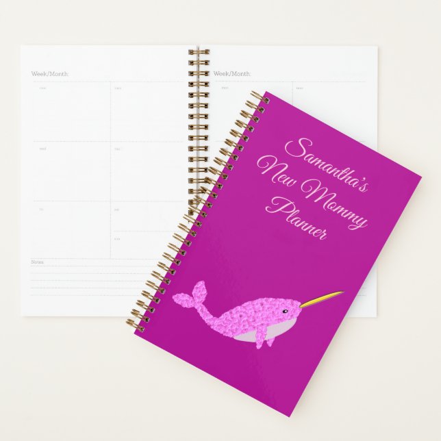 Agenda Bonito Bebê Rosa Narralda Nova Mãe Personalizada (Exibição)