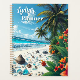 Agenda Bonito cena tropical de praia personalizada costei