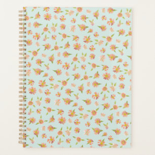 Agenda Bonito cor d'água rosa Padrão Floral Mint