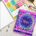 Agenda Bonito Esperança Floral Inspirivência Roxal Cheeri<br><div class="desc">Este bonito Planeador Personalizável da Esperança floral da Inspirividade é a forma perfeita de se manter organizado todos os dias. Esses planejadores são excelentes para aqueles que participam do desafio de uma palavra a cada ano. O trabalho de arte de Uma Palavra colorida e inspiracional faz um presente personalizado de...</div>