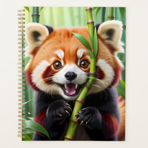 Agenda Bonito estilo Kawaii Panda Vermelha com um Grande 
