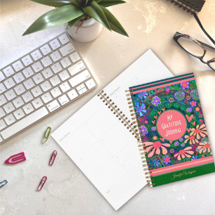 Agenda Bonito flores rosa Diário de gratidão
