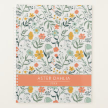 Bonito Padrão Botânico Floral Personalizar Nome