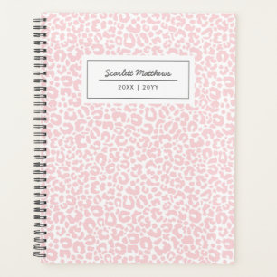 Agenda Bonito Pastel Leopard Padrão Impressão Pink