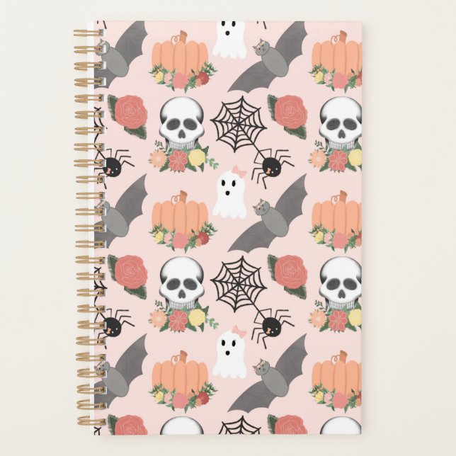 Agenda Bonito Planeador Padrão Spooky (Frente)