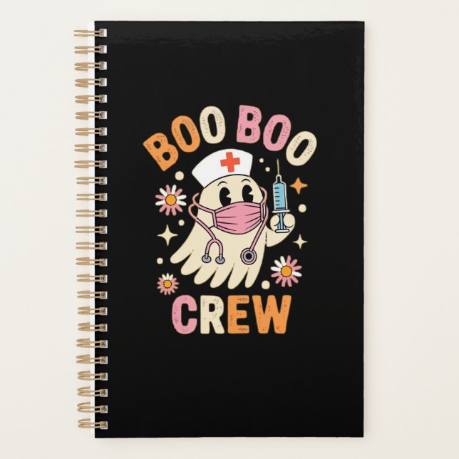 Agenda Boo Boo Crew Halloween Ghost Nurse Essential T-Shi (Frente)