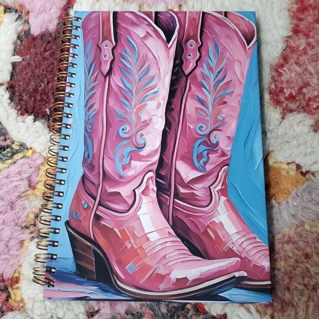 Agenda Boots da Vaquinha Rosa (Pink Cowgirl Boots Planner)
