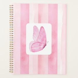 Agenda Borboleta Aquarela Rosa – Pastel Suave Feminino D