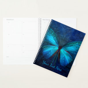 Agenda Borboleta Azul Mística Personalizada
