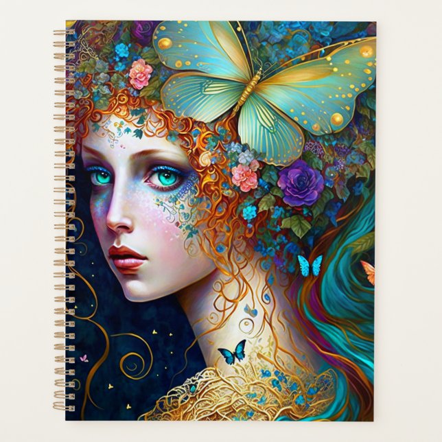Agenda Borboleta Fada Elf Lady Fantasy Art (Frente)