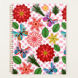 Agenda Borboleta Floral de Jardim de Primavera Moderna 