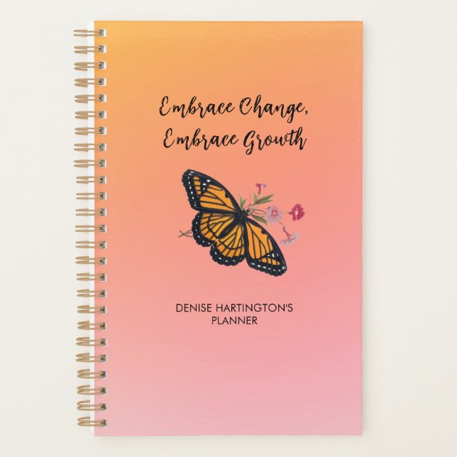 Agenda Borboleta Monarca Vintage Inspirational Personal (Frente)