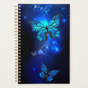 Agenda Borboleta Morpho no Fundo Escuro