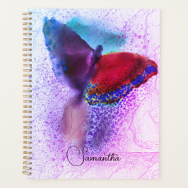 Agenda Borboleta Rosa e Roxo Ombre Foto Monogramada
