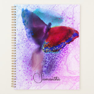 Agenda Borboleta Rosa e Roxo Ombre Foto Monogramada