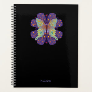 Agenda Borboleta Roxa a Preto - 8,5" X 11"