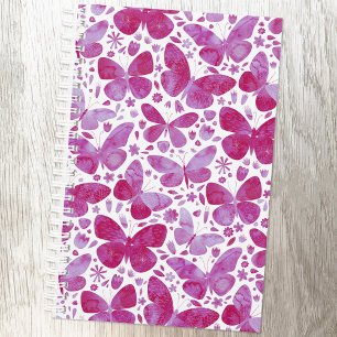 Agenda Borboletas Aquarela Magenta Rosa