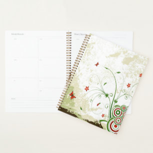 Agenda Borboletas, círculos e flores