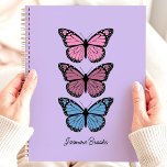 Agenda Borboletas Coloridas Nome Personalizado Roxo<br><div class="desc">Mantenha-se organizado e inspirado com este vibrante planejador com borboletas coloridas sobre um fundo roxo. Personalize-o com seu nome para um toque único e alegre. Este planejador é perfeito para acompanhar compromissos, tarefas e todas as suas datas importantes. Com seu design alegre e amplo espaço escrevendo, é algo que deve...</div>