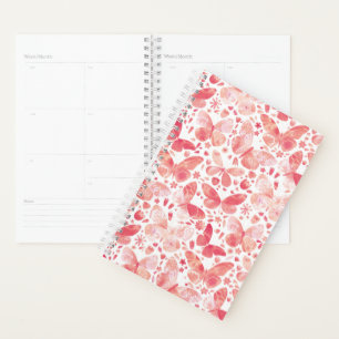 Agenda Borboletas Cores Aquáticas Cor de Rosa