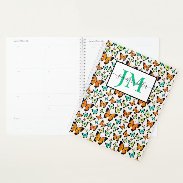 Agenda Borboletas de verão personalizadas (Exibição)