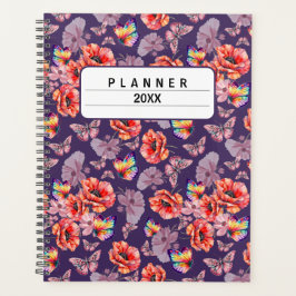 Agenda Borboletas e flores de papoila