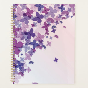 Agenda borboletas em tons roxos