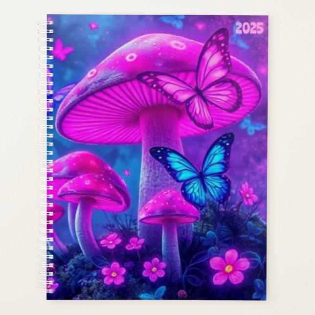 Agenda Borboletas, flores e cogumelos- (Frente)