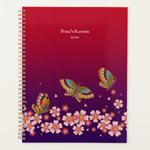 Agenda Borboletas japonesas Sakura Blossoms Personalizado
