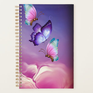 Agenda Borboletas rosa e roxa pequenas