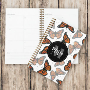 Agenda Borboletas Simples Elegantes Modernas Monogramas
