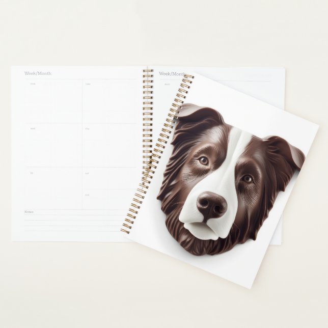 Agenda Borda Collie Dog 3D Inscrito (Exibição)