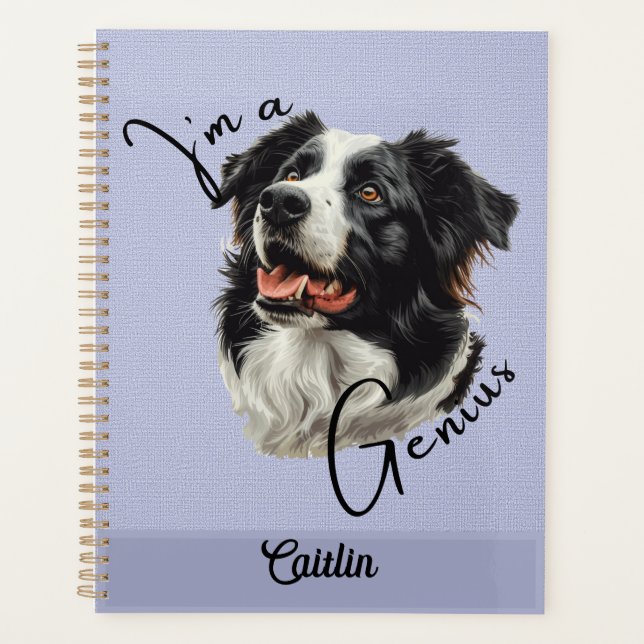 Agenda Border Collie - "I'm a Genius" - Design personaliz (Frente)